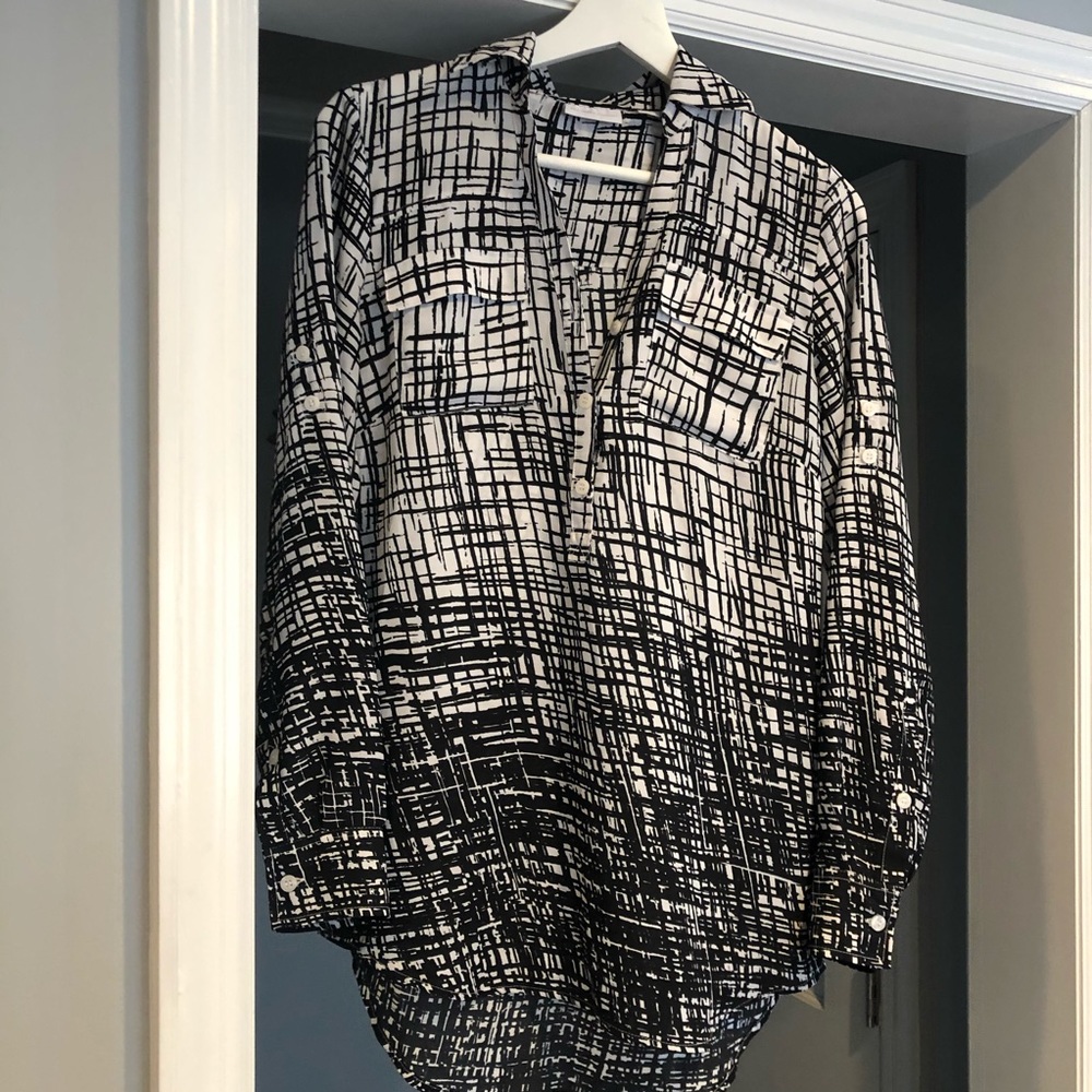 Black and white blouse